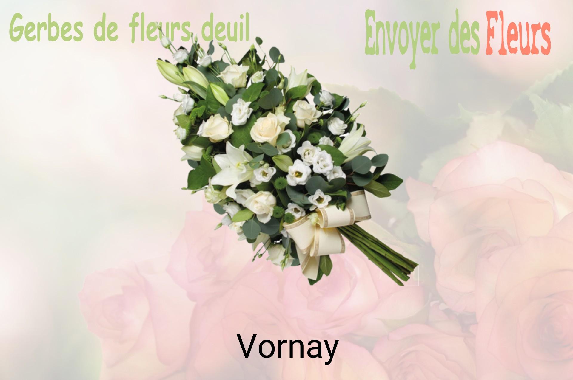 Gerbe de fleurs de deuil livrée à Vornay